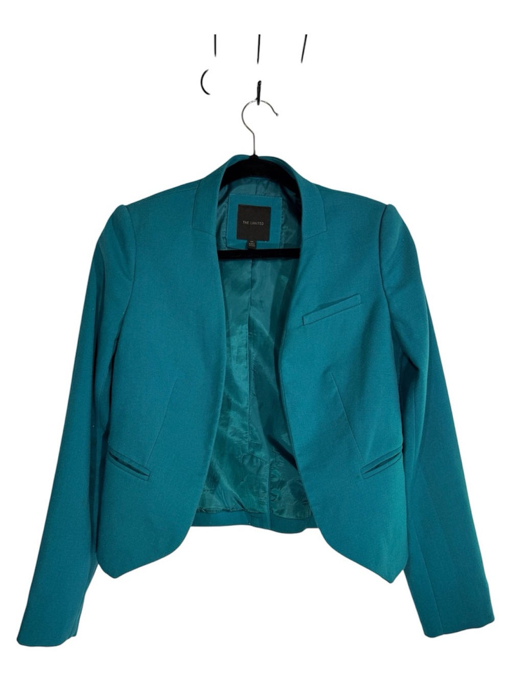 The Limited Teal Open-Front Cropped Blazer